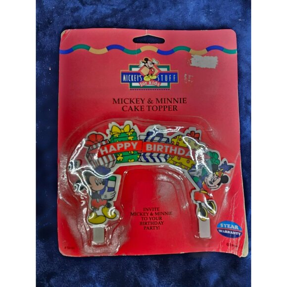 Vintage Mickey`s Stuff For Kids Mickey & Minnie‎ Plastic Birthday Cake Topper - Picture 8 of 8